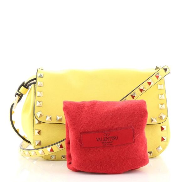 Valentino Garavani Rockstud Crossbody Bag Leather Mini Yellow - Picture 2 of 10